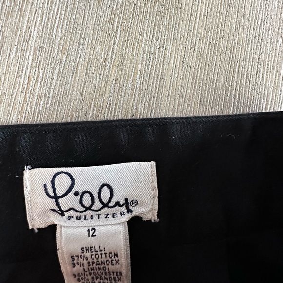 Lilly Pulitzer Black Mini Skirt with Textured Hem - Picture 2 of 6